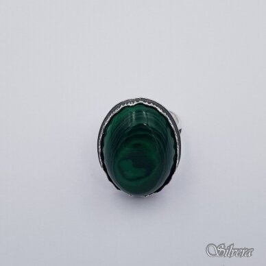 Sidabrinis žiedas su malachitu Z382; 19,5 mm 2