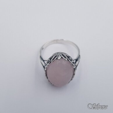 Sidabrinis žiedas su rožiniu kvarcu Z4151; 19,5 mm 2