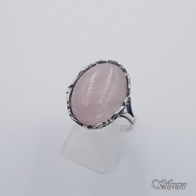 Sidabrinis žiedas su rožiniu kvarcu Z4151; 20 mm