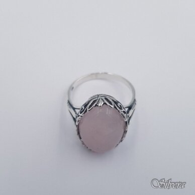 Sidabrinis žiedas su rožiniu kvarcu Z4151; 20,5 mm 2