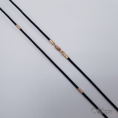 Šilkinė virvutė su paauksuoto sidabro detalėmis GS05; 50 cm