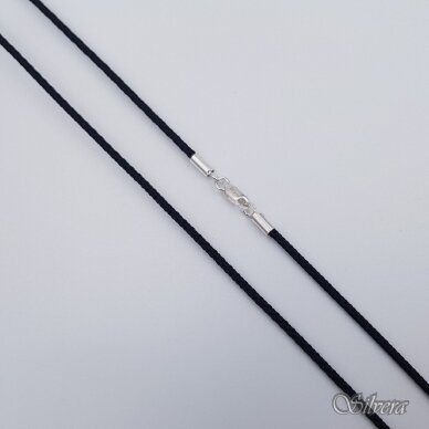 Šilkinė virvutė su sidabro detalėmis GS03; 65 cm