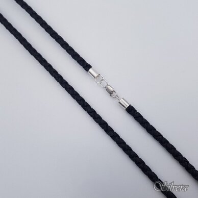 Šilkinė virvutė su sidabro detalėmis GS04; 60 cm