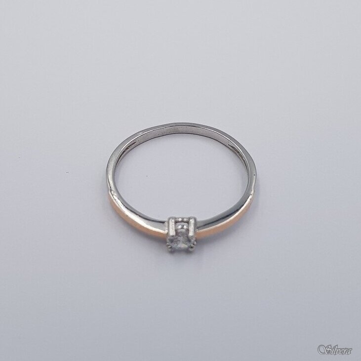 Sudraba gredzens ar zelta detaļām un cirkonu Z1998; 17,5 mm 1 Sudraba gredzens ar zelta detaļām un cirkonu Z1998; 17,5 mm 1