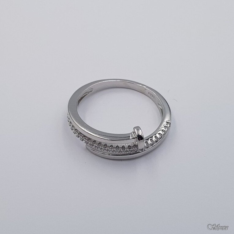 Sidabrinis žiedas su cirkoniais Z480; 18,5 mm 1