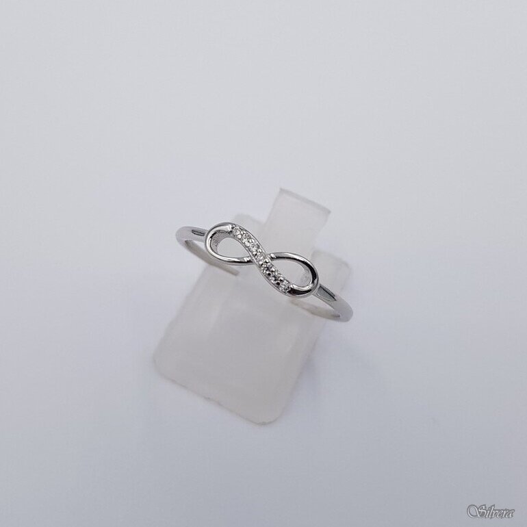 Sidabrinis žiedas su cirkoniais Z424; 19 mm