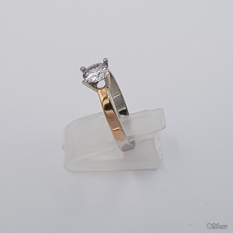 Sudraba gredzens ar zelta detaļām un cirkonu Z1263; 18,5 mm 1