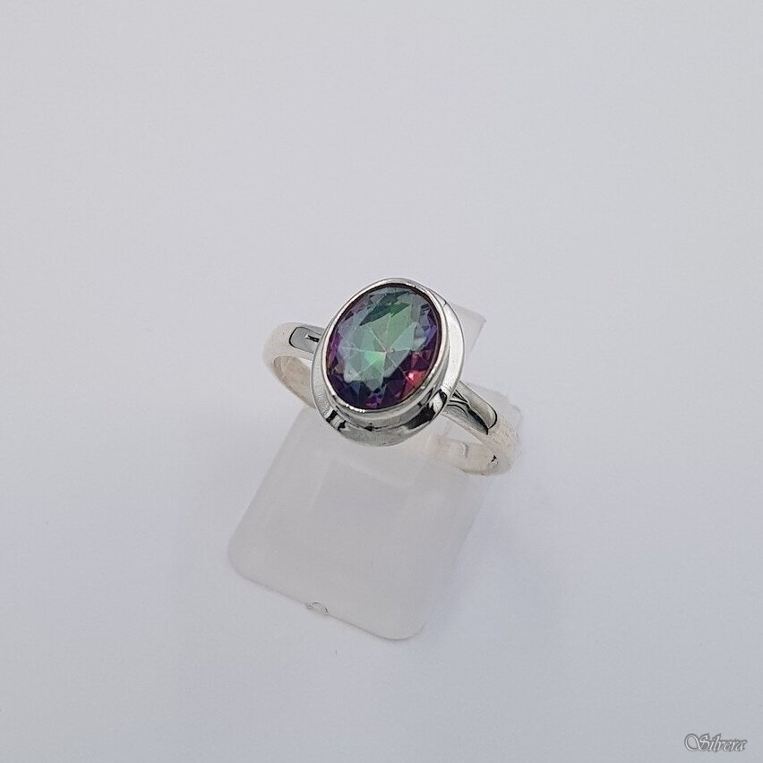Sidabrinis žiedas su mistiniu topazu Z1631; 19 mm