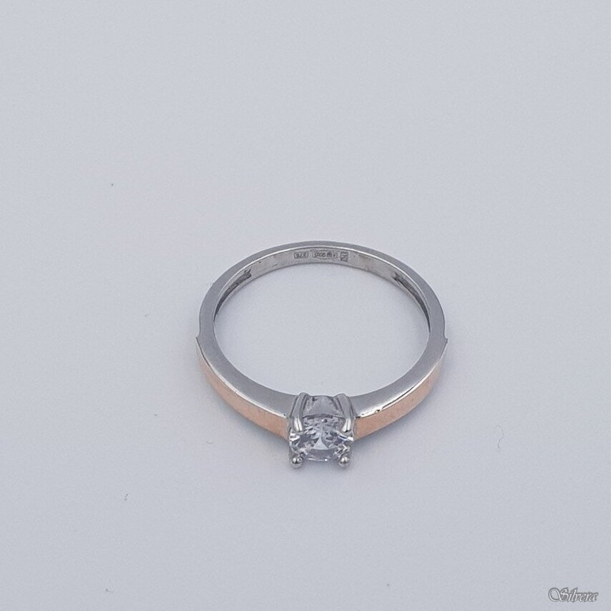 Sudraba gredzens ar zelta detaļām un cirkonu Z1638; 20 mm 1 Sudraba gredzens ar zelta detaļām un cirkonu Z1638; 20 mm 1