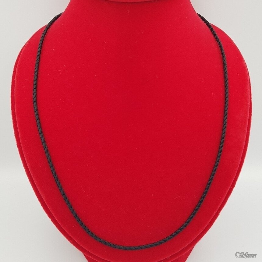 Zīda aukla ar sudraba detaļām GS03; 40 cm 1