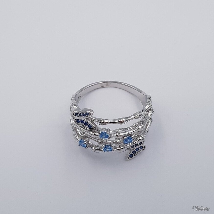Sidabrinis žiedas su cirkoniais Z456; 18 mm 2 Sidabrinis žiedas su cirkoniais Z456; 18 mm 2