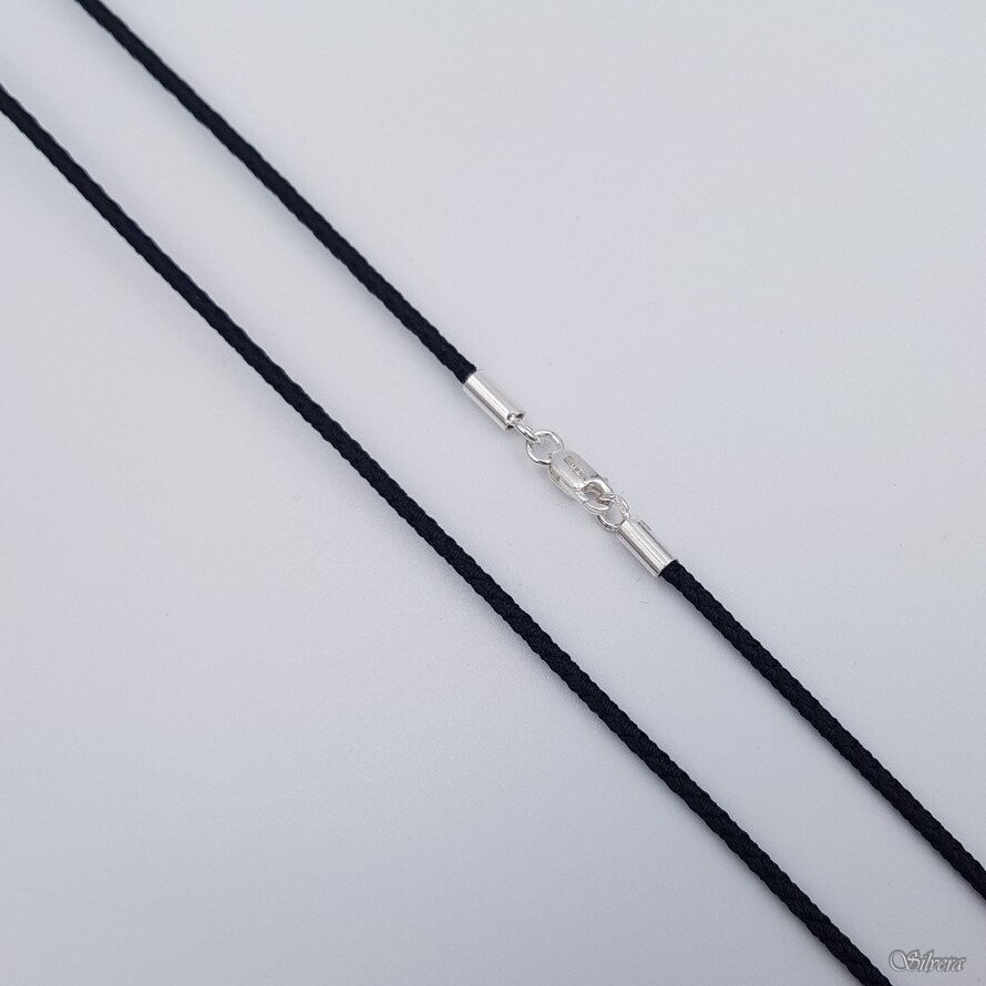Šilkinė virvutė su sidabro detalėmis GS03; 70 cm Šilkinė virvutė su sidabro detalėmis GS03; 70 cm