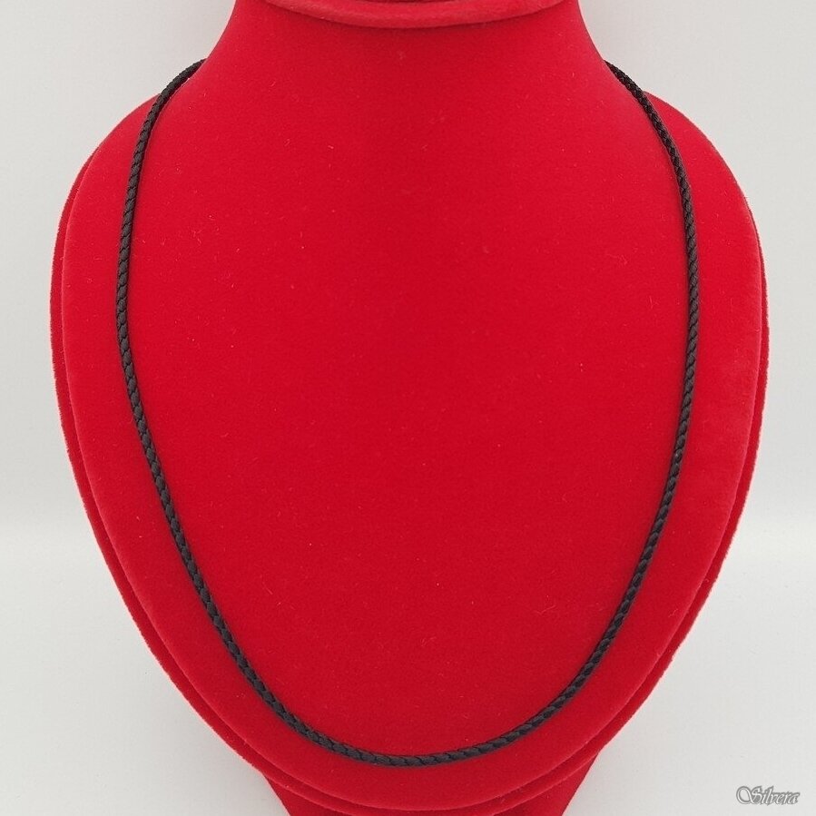 Zīda aukla ar sudraba detaļām GS03; 50 cm 1