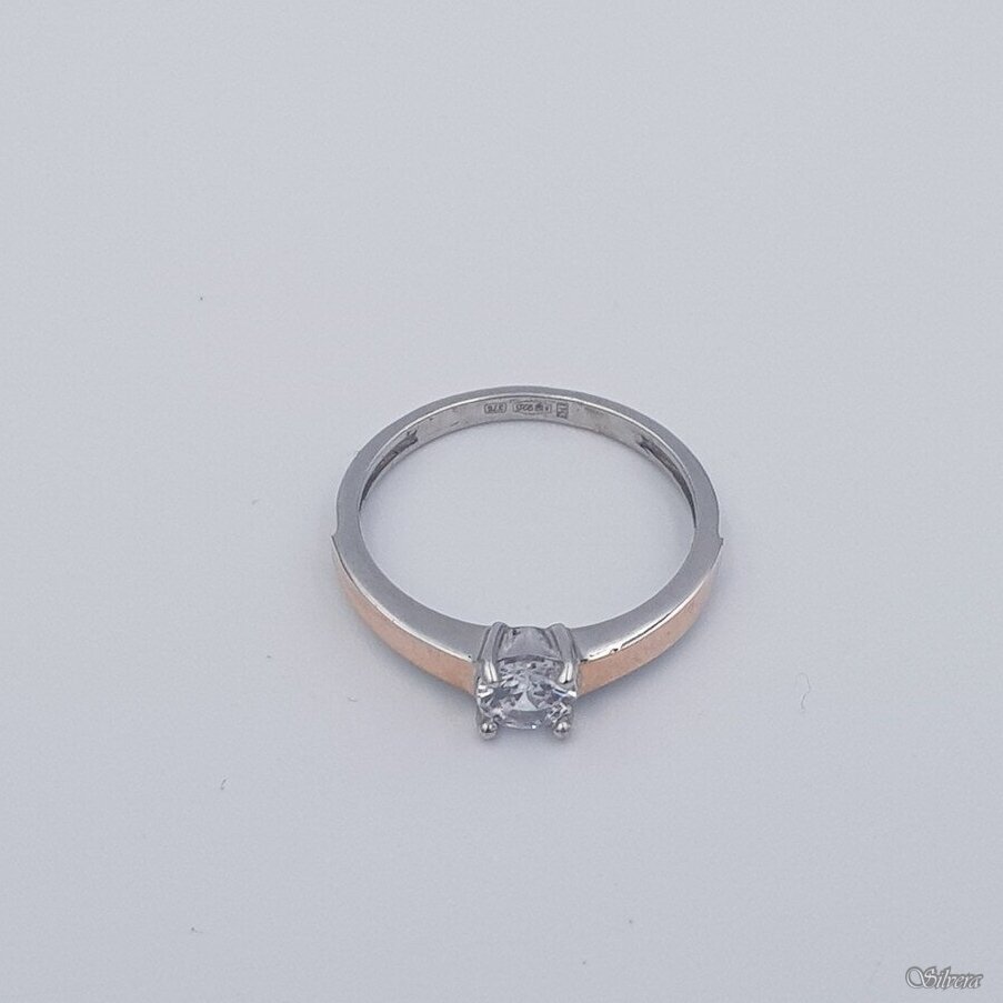 Sudraba gredzens ar zelta detaļām un cirkonu Z1638; 19 mm 1