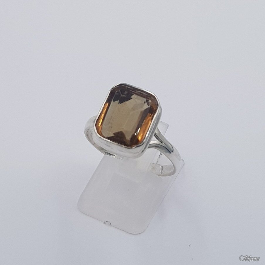 Sudraba gredzens ar dūmu kvarcu Z038; 19,5 mm