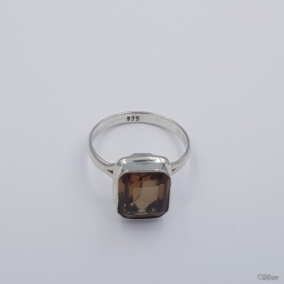 Sudraba gredzens ar dūmu kvarcu Z038; 19,5 mm 1 Sudraba gredzens ar dūmu kvarcu Z038; 19,5 mm 1