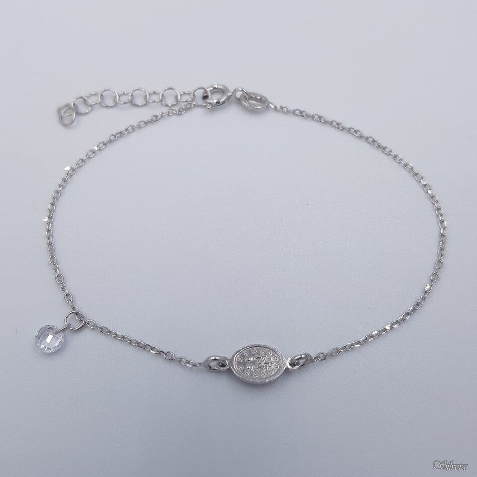 Sidabrinė apyrankė su cirkoniu KR07; 17-19,5 cm