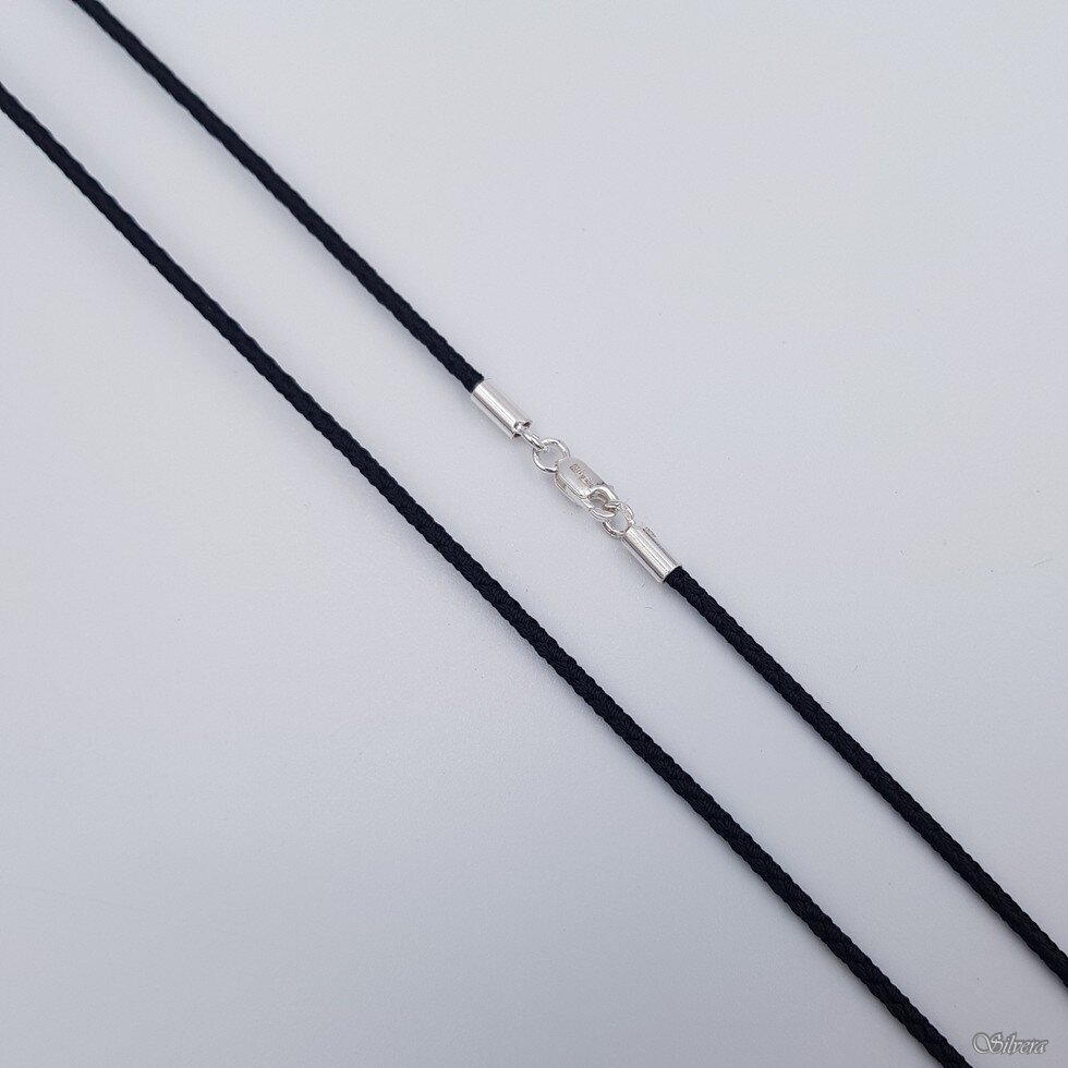 Šilkinė virvutė su sidabro detalėmis GS03; 60 cm