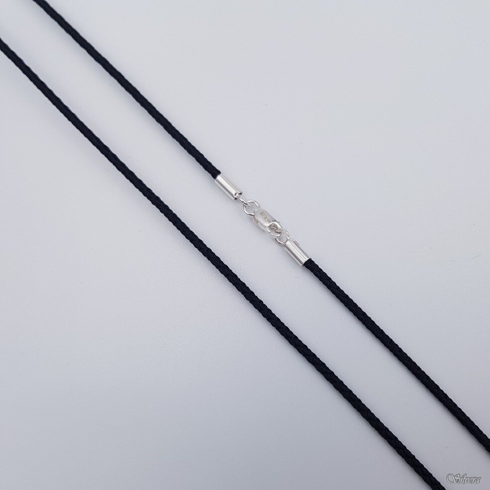 Zīda aukla ar sudraba detaļām GS03; 50 cm