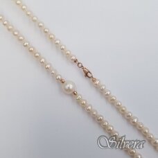 Vėrinys iš perlų su aukso detalėmis AG296; 40 cm